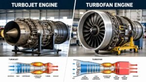 Turbojet-engine-and-turbofan-engine